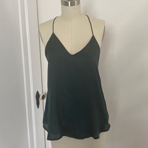 Hunter Green Silk Slinky Going Out Top Size Small